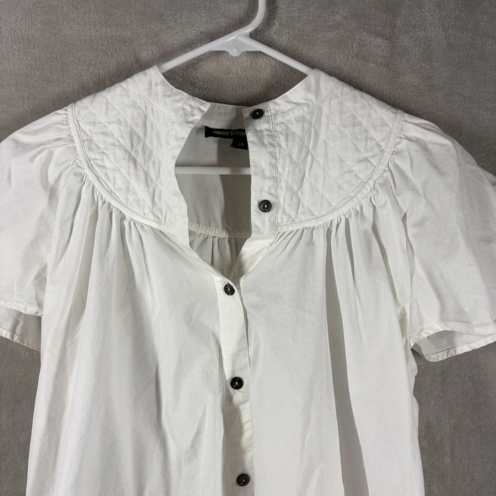 American Retro Flutter Blouse Size 38 Romantic Cottage Parisian Easy Elegance